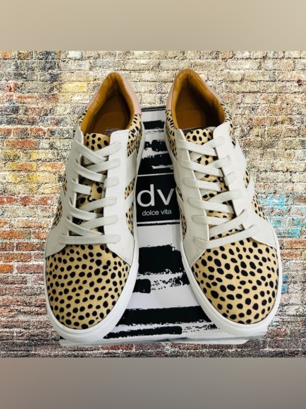 Dolce Vita Women’s Alday Beige Leopard-Print Sneakers
